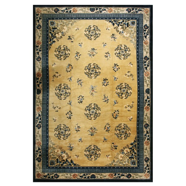 Vintage 1980s Chinese Peking Carpet 